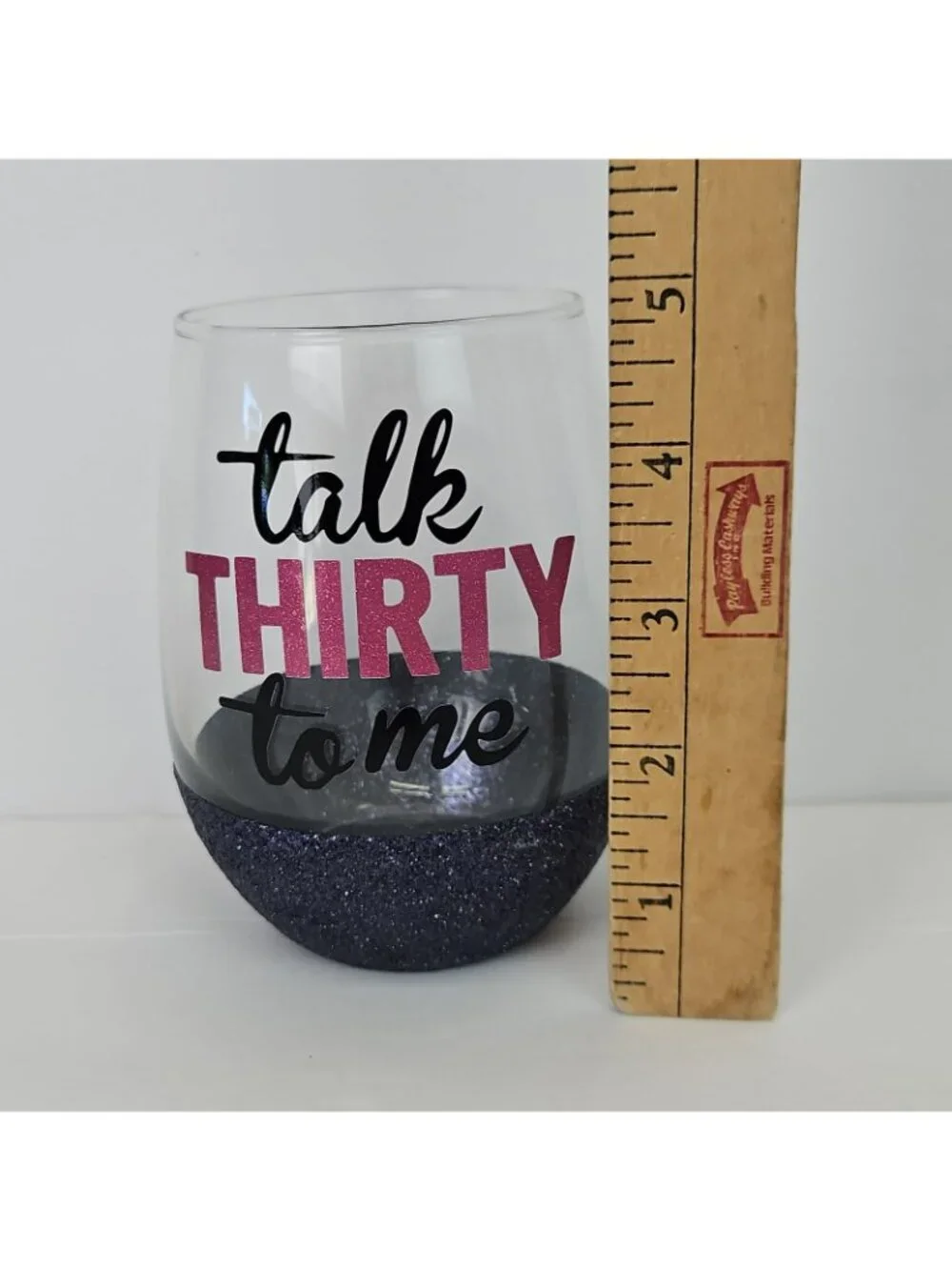 Talk Thirty To Me Wine Glass 30th Birthday Party Gift Stemless Sparkly Girly